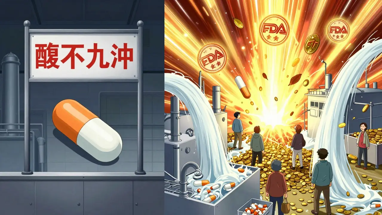 Split scene: monopoly vs. competitive generic manufacturers lowering prices